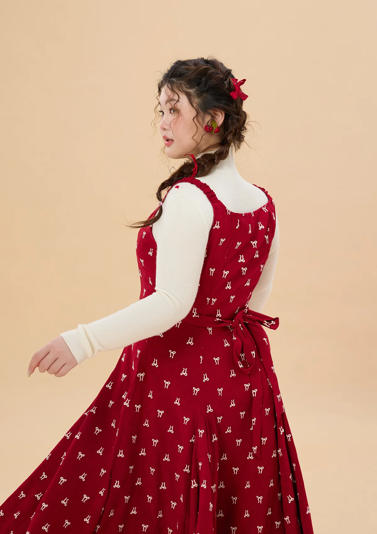 Curve & Plus Strawberry Newspaper Office Dress - Thrancidy