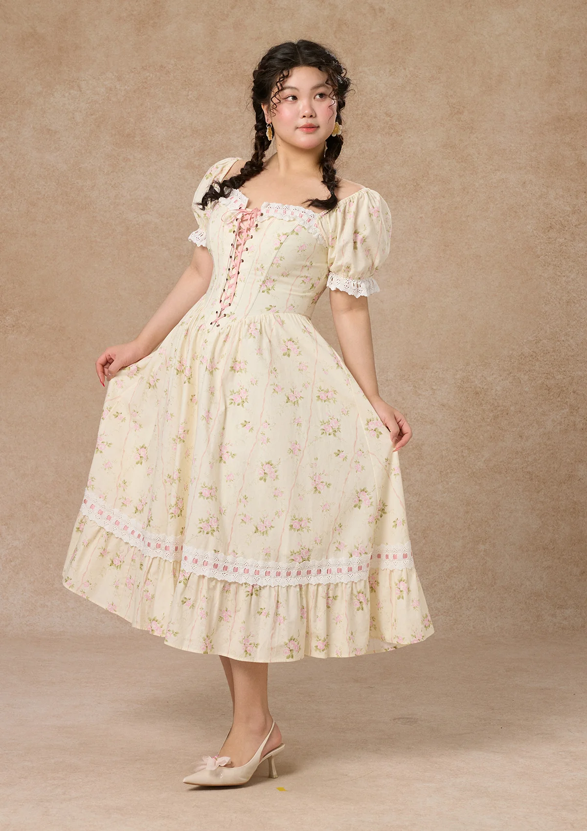 Curve & Plus Kapok Diary Corset Dress - Thrancidy