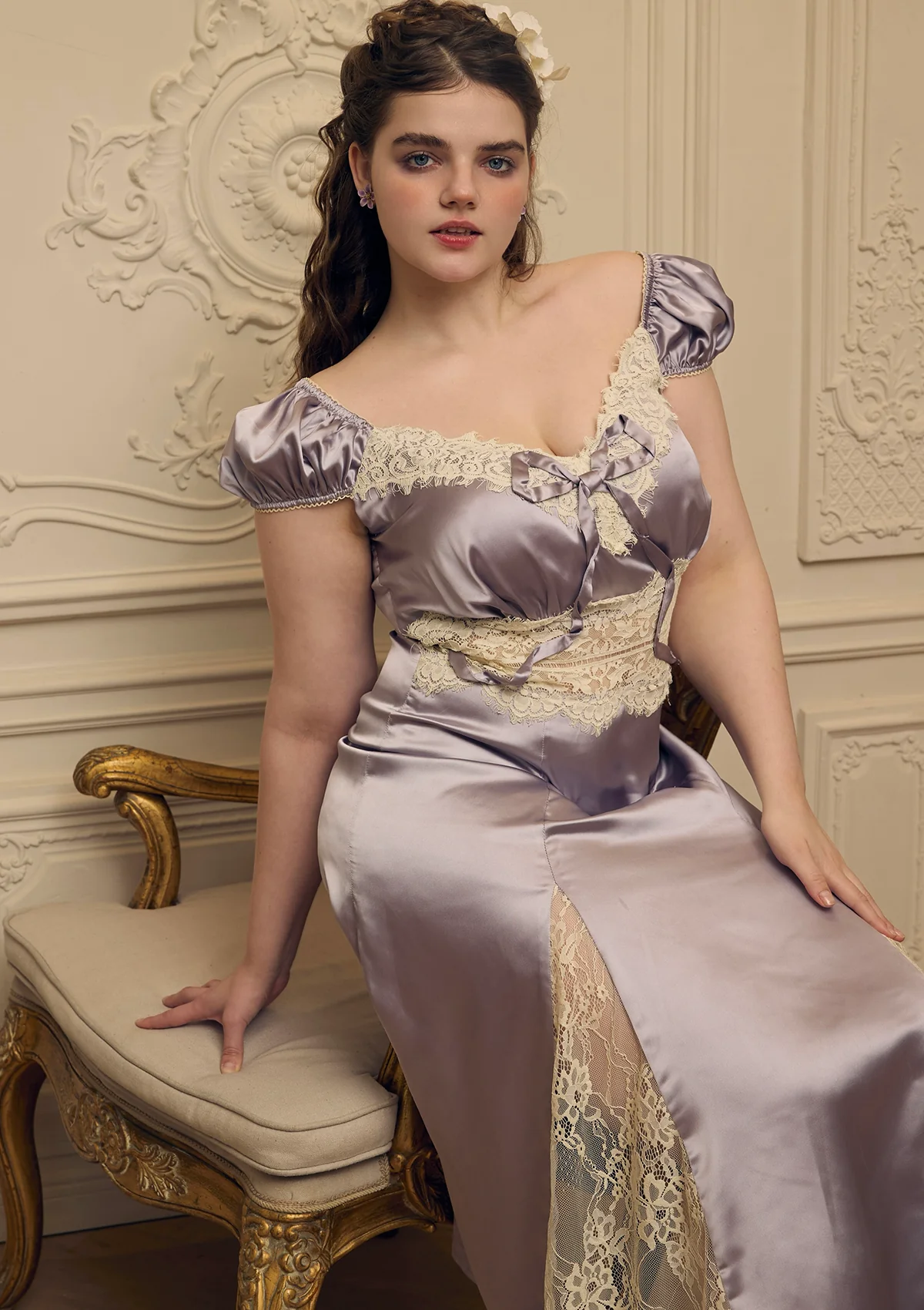 Curve & Plus Rosace Lavande Dress - Thrancidy